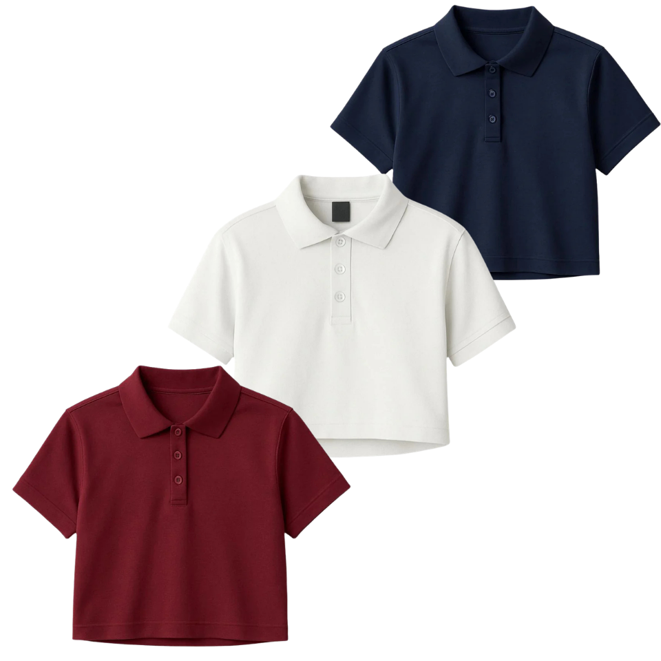Pack Of 3 Crop Polos