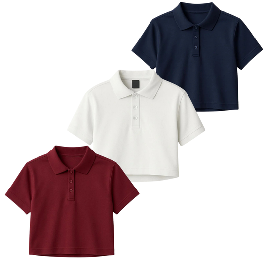 Pack Of 3 Crop Polos