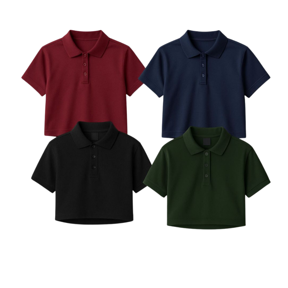 Pack Of 4 Crop Polos