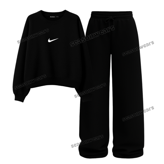 Straight Leg Trouser With Nike Sweatshirt