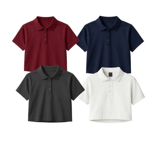Pack Of 4 Crop Polos