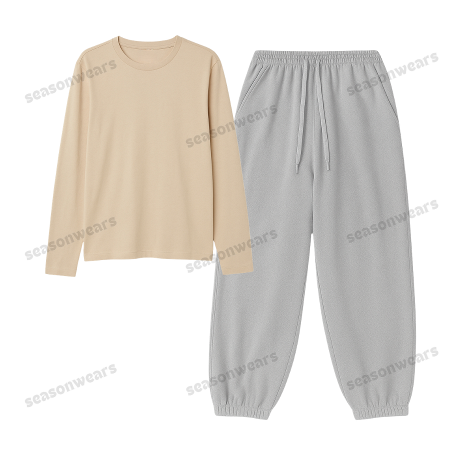 Full Sleeves Tee With Lightgrey Sweatpant