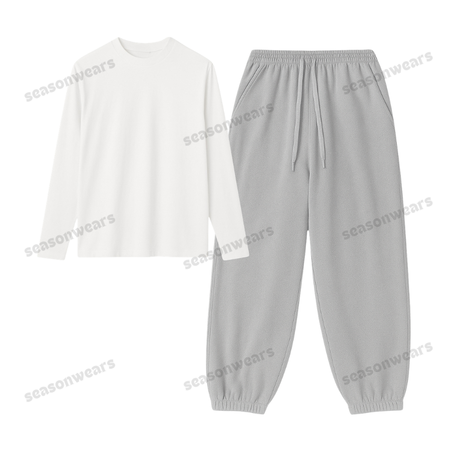 Full Sleeves Tee With Lightgrey Sweatpant
