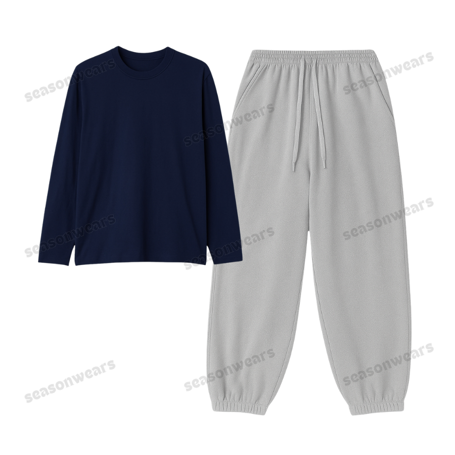 Full Sleeves Tee With Lightgrey Sweatpant