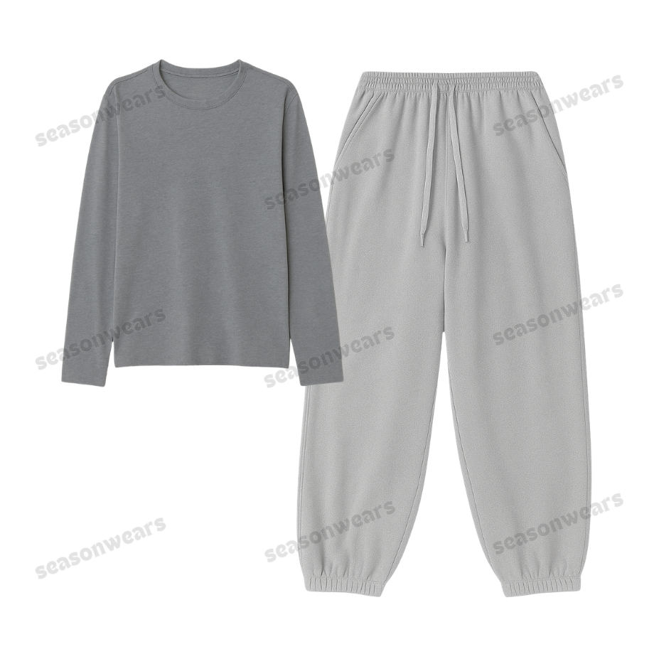 Full Sleeves Tee With Lightgrey Sweatpant