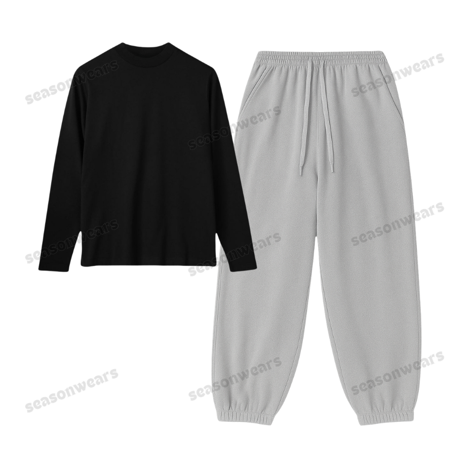 Full Sleeves Tee With Lightgrey Sweatpant