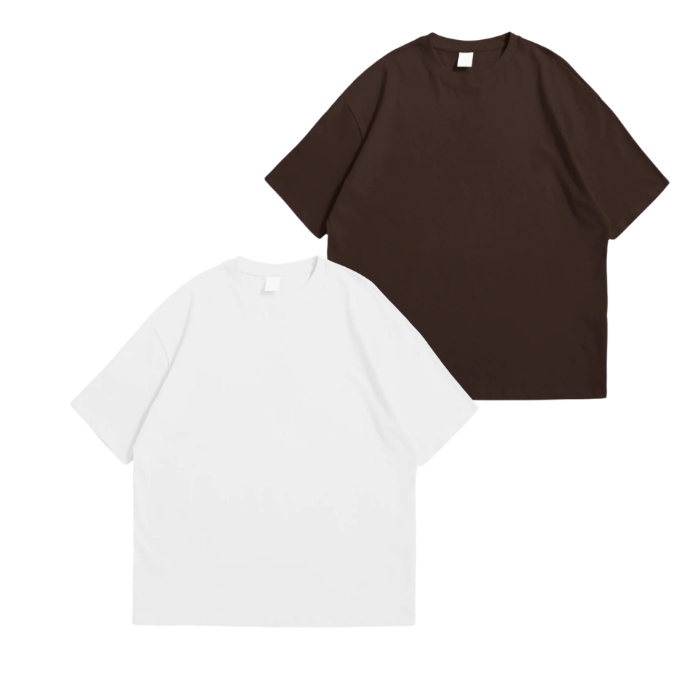 Pack Of 2 Oversized Drop Shoulder Tees