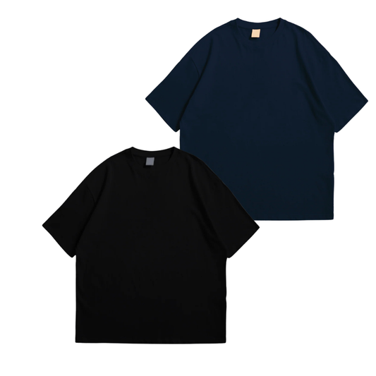 Pack Of 2 Oversized Drop Shoulder Tees