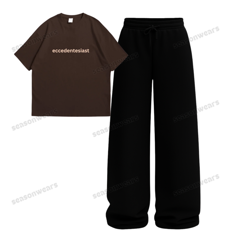 Eccedentesiast Oversize Tee With Black Straight Leg Trouser