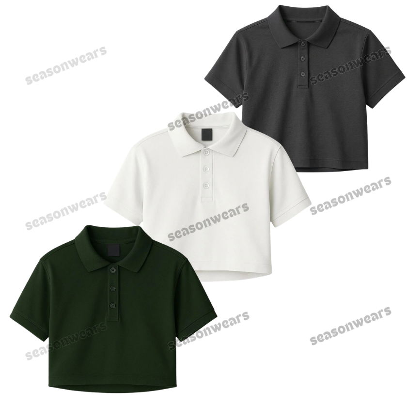 Pack Of 3 Crop Polos