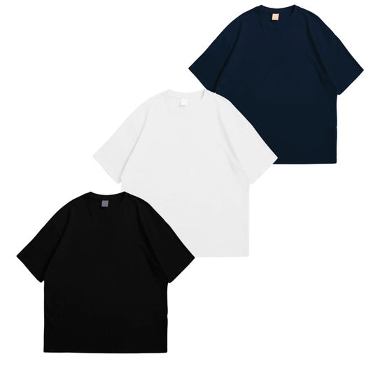 Pack Of 3 Oversized Drop Shoulder Tees