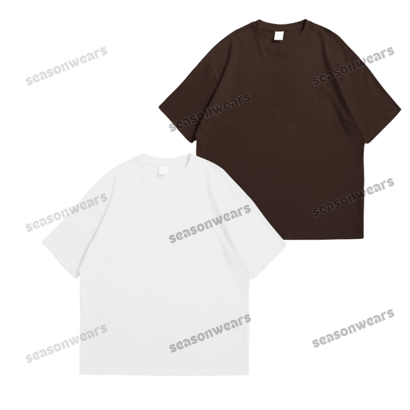 Pack Of 2 Oversized Drop Shoulder Tees