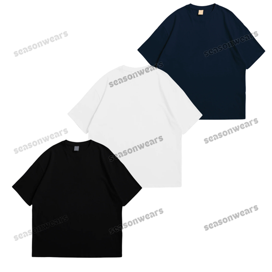 Pack Of 3 Oversized Drop Shoulder Tees