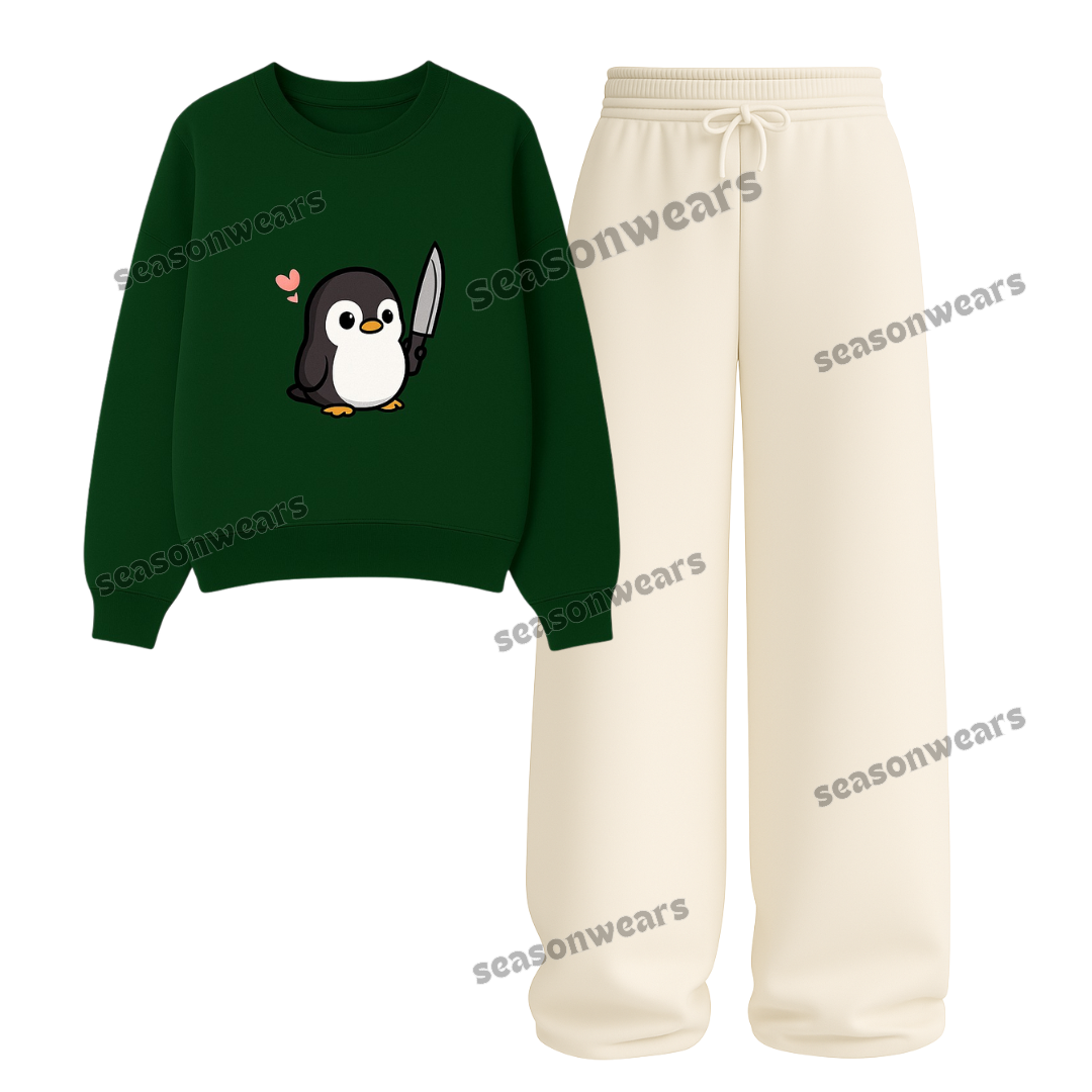 Straight Leg Trouser With Angry Peggy Sweatshirt