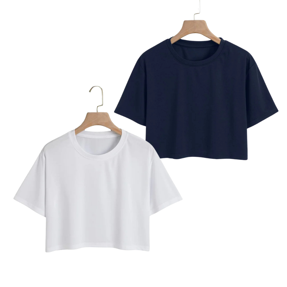 Pack Of 2 Crop Tees