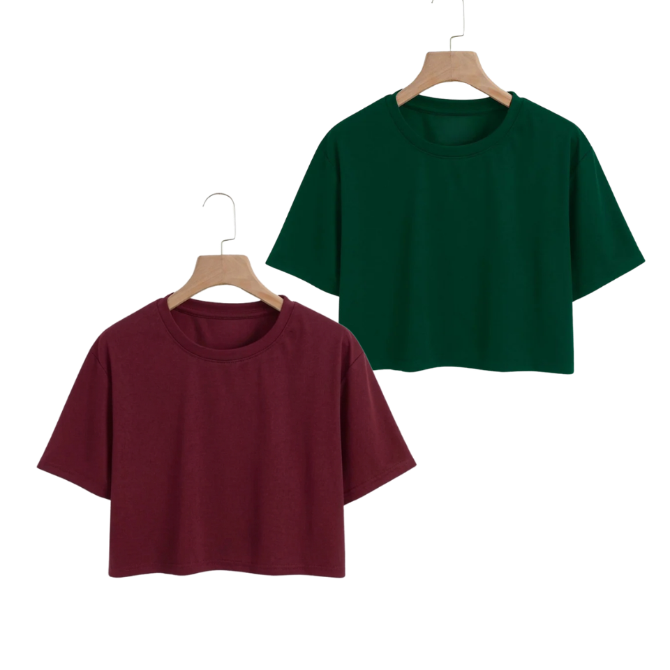 Pack Of 2 Crop Tees
