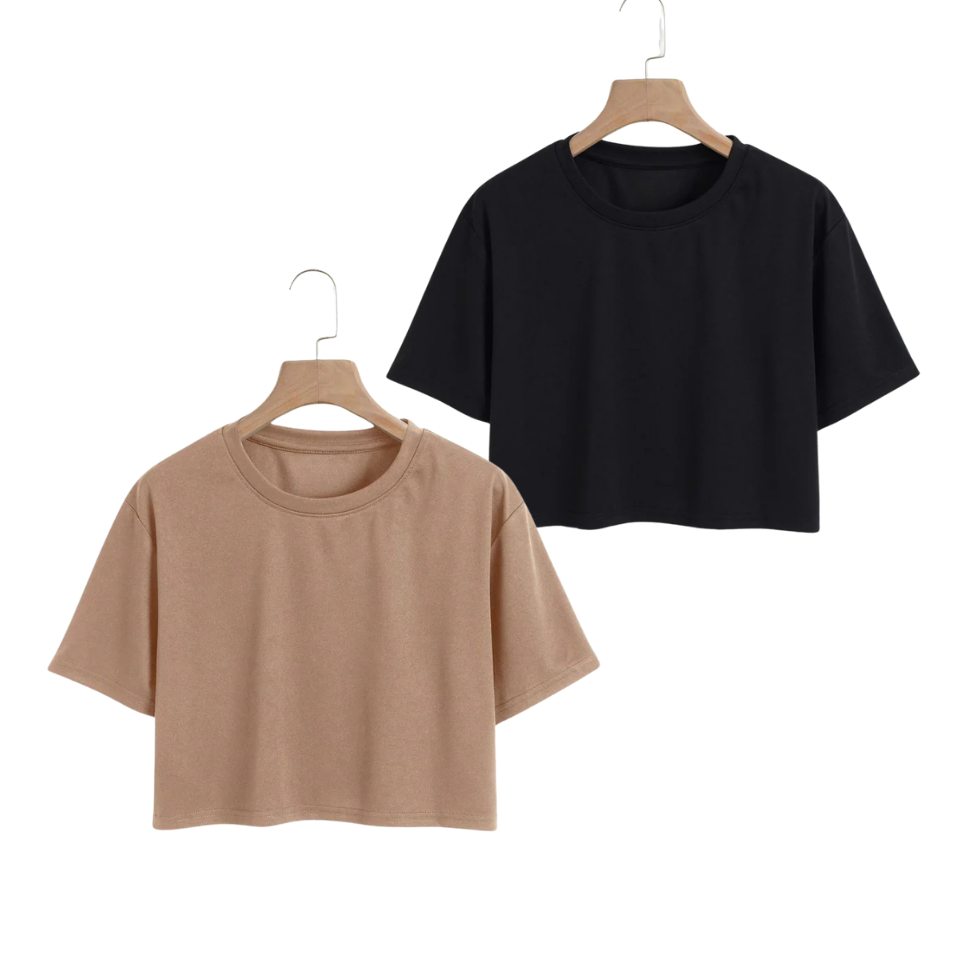 Pack Of 2 Crop Tees