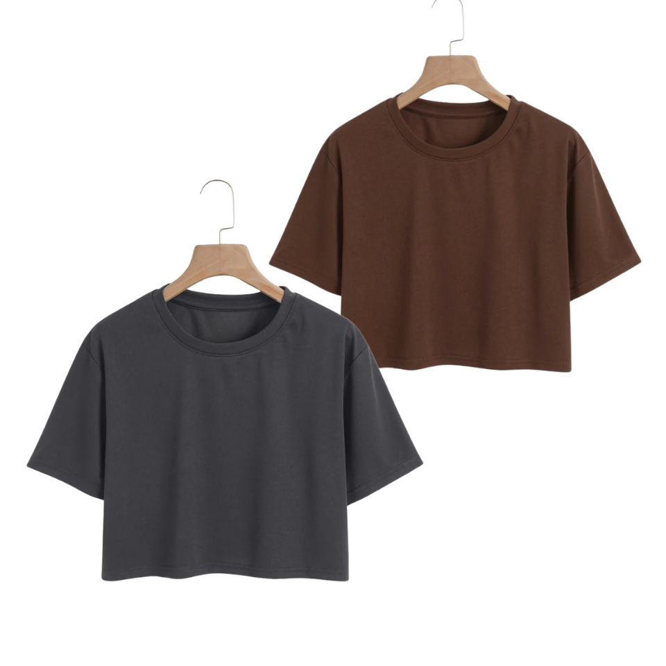 Pack Of 2 Crop Tees