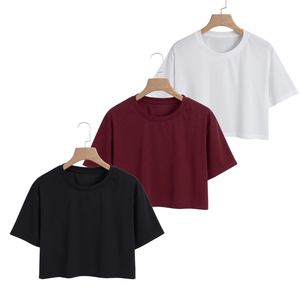Pack Of 3 Crop Tees