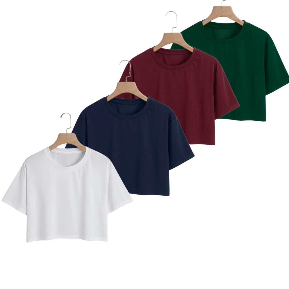 Pack Of 4 Crop Tees