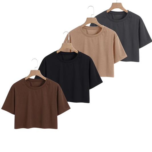 Pack Of 4 Crop Tees