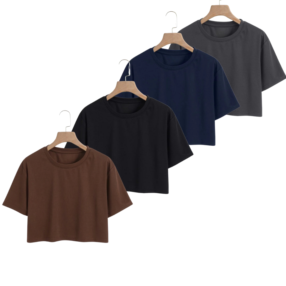 Pack Of 4 Crop Tees