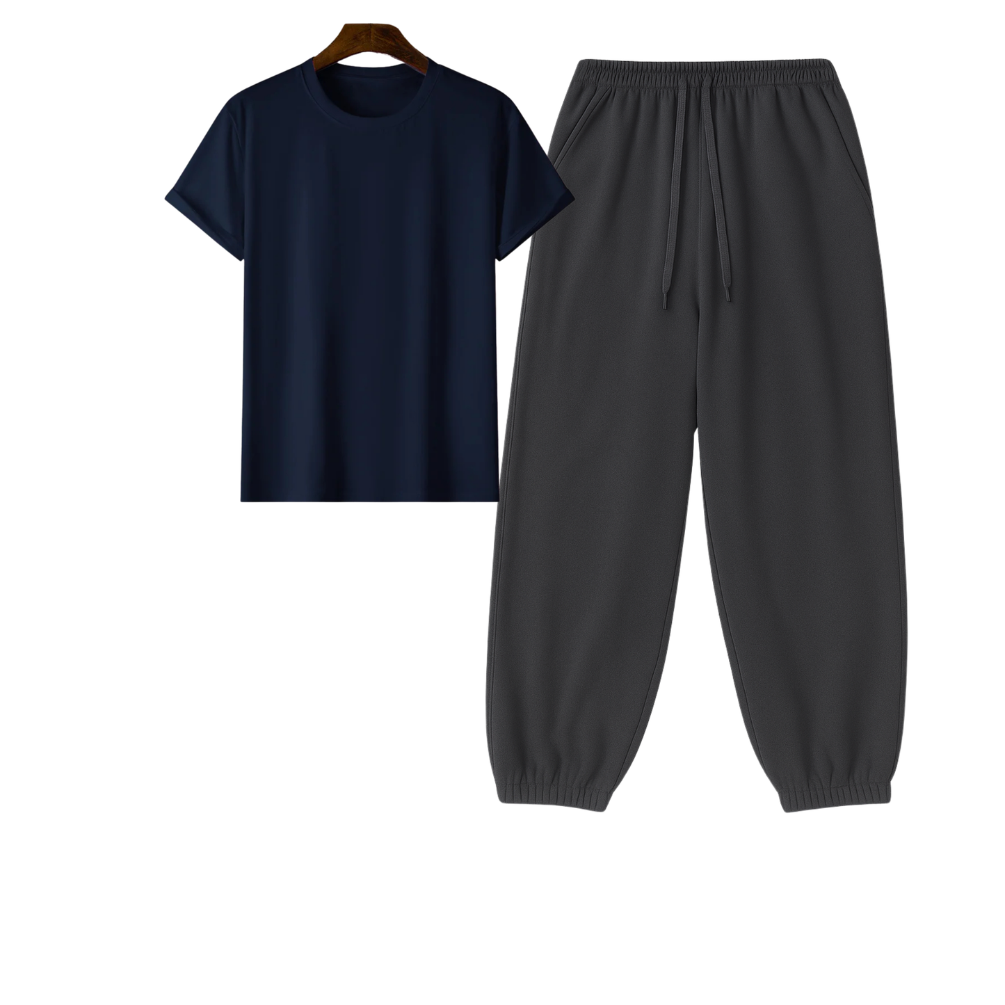 Regular Tee With Charcoalgrey Sweatpant