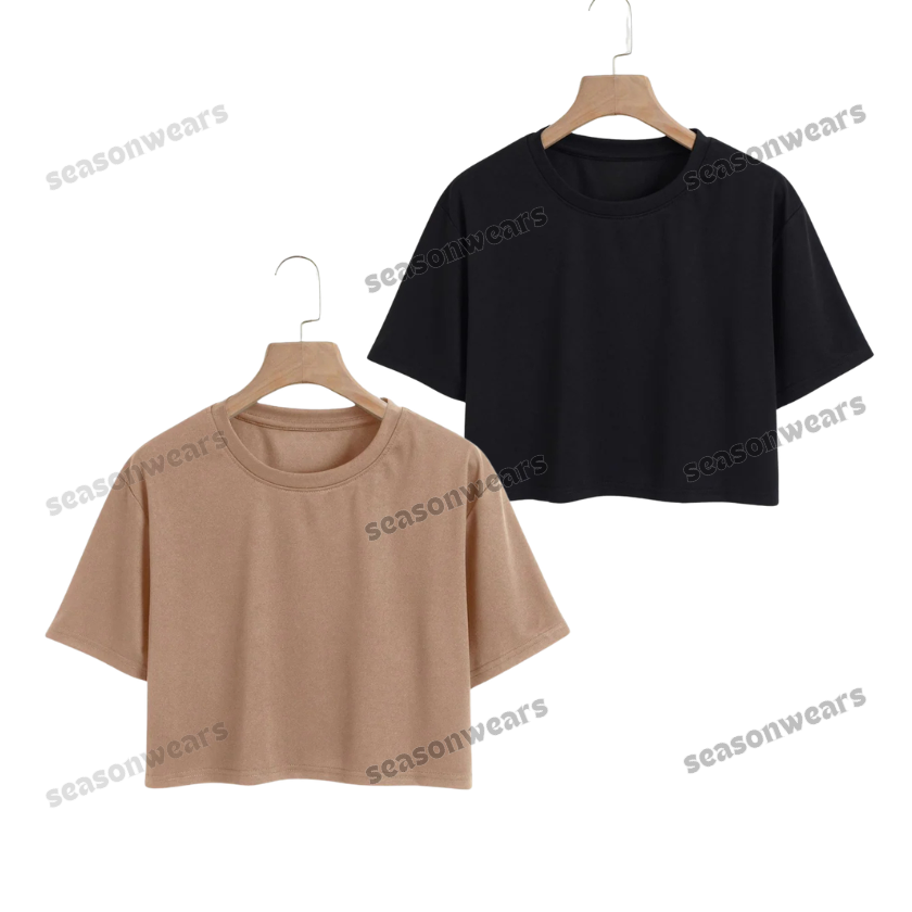 Pack Of 2 Crop Tees