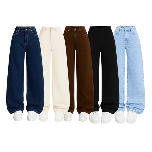 Pack Of 5 Baggy Jeans