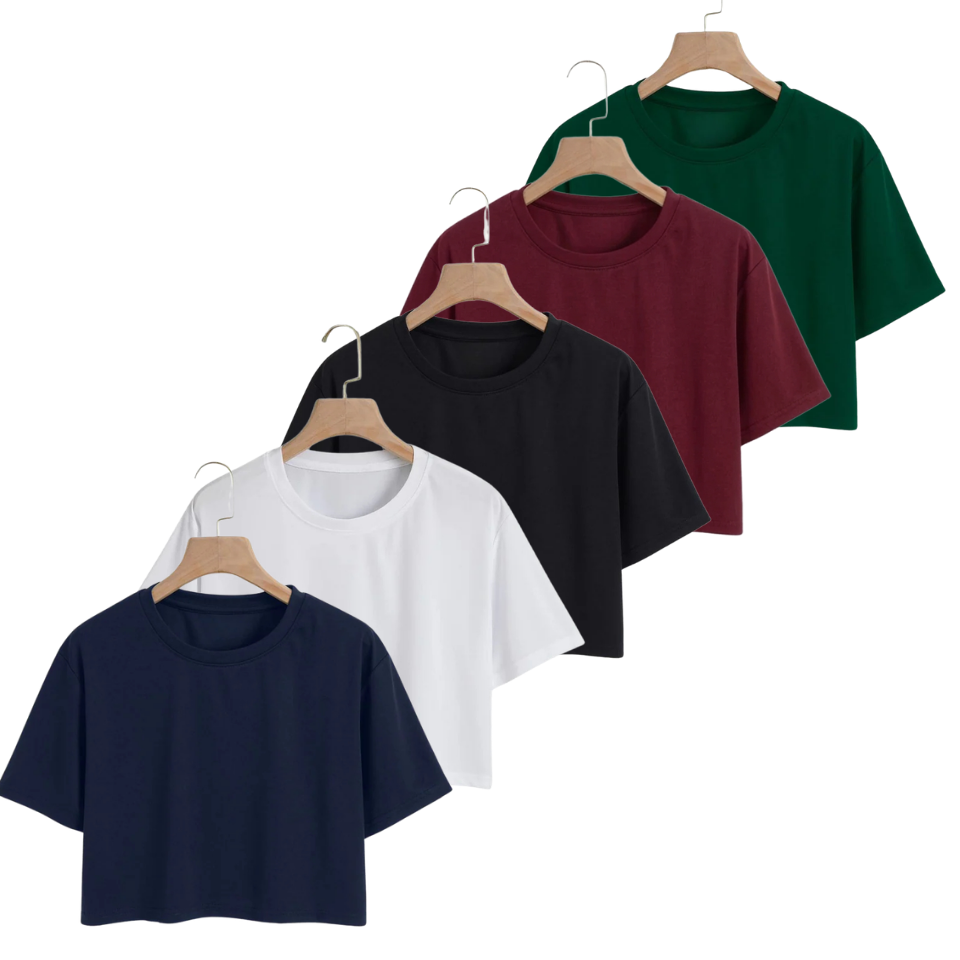 Pack Of 5 Crop Tees