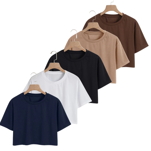 Pack Of 5 Crop Tees