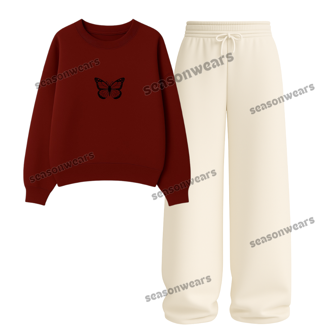 Straight Leg Trouser With Butterfy Sweatshirt