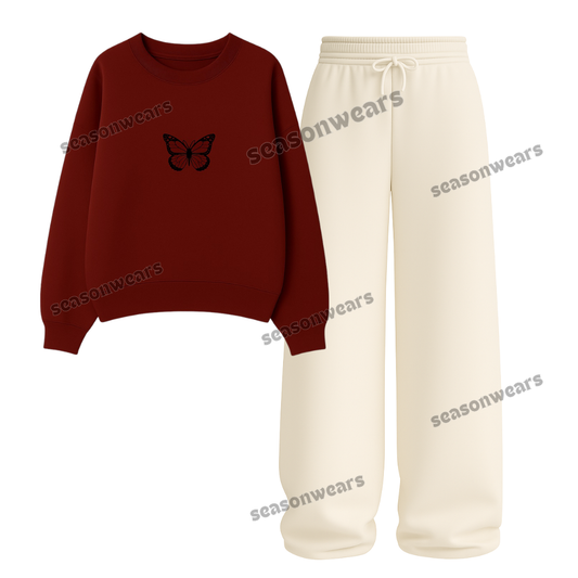 Straight Leg Trouser With Butterfy Sweatshirt