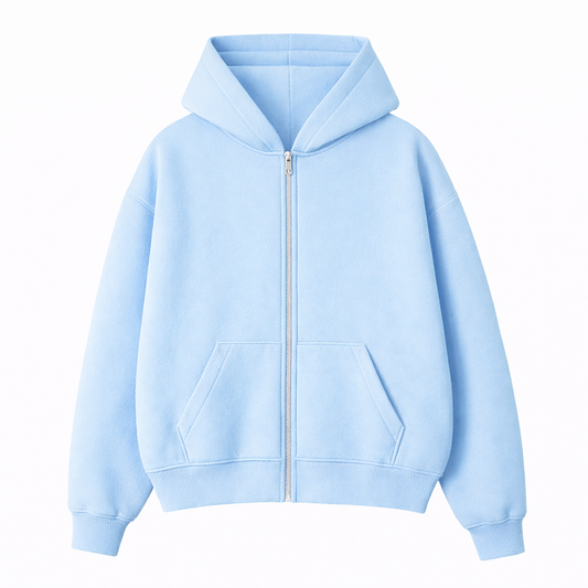 OVERSIZED DROP SHOULDER ZIPPER HOODIE