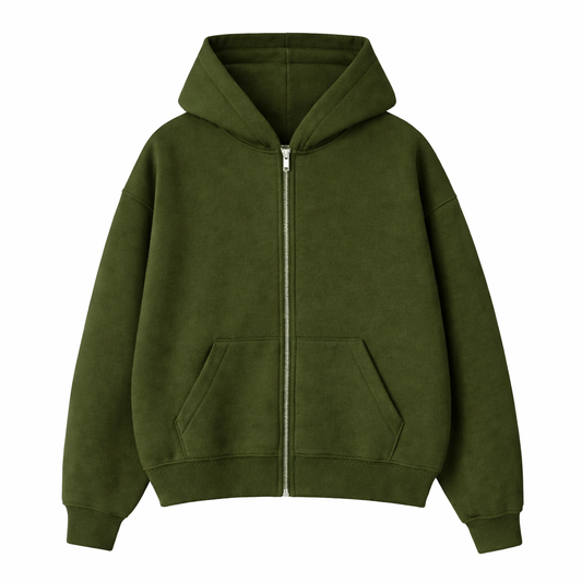 OVERSIZED DROP SHOULDER ZIPPER HOODIE