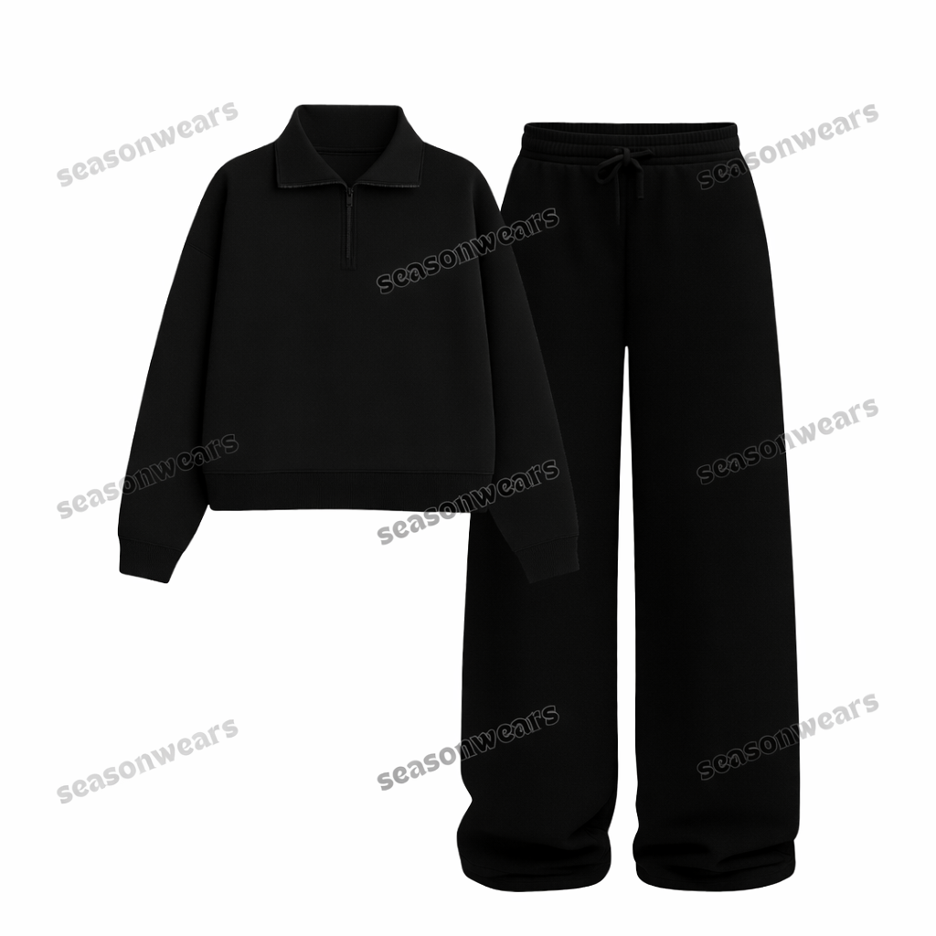 Straight Leg Trouser With Oversized Mockneck
