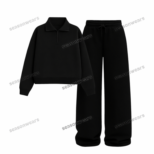 Straight Leg Trouser With Oversized Mockneck