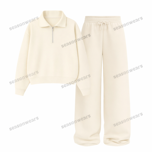 Straight Leg Trouser With Oversized Mockneck