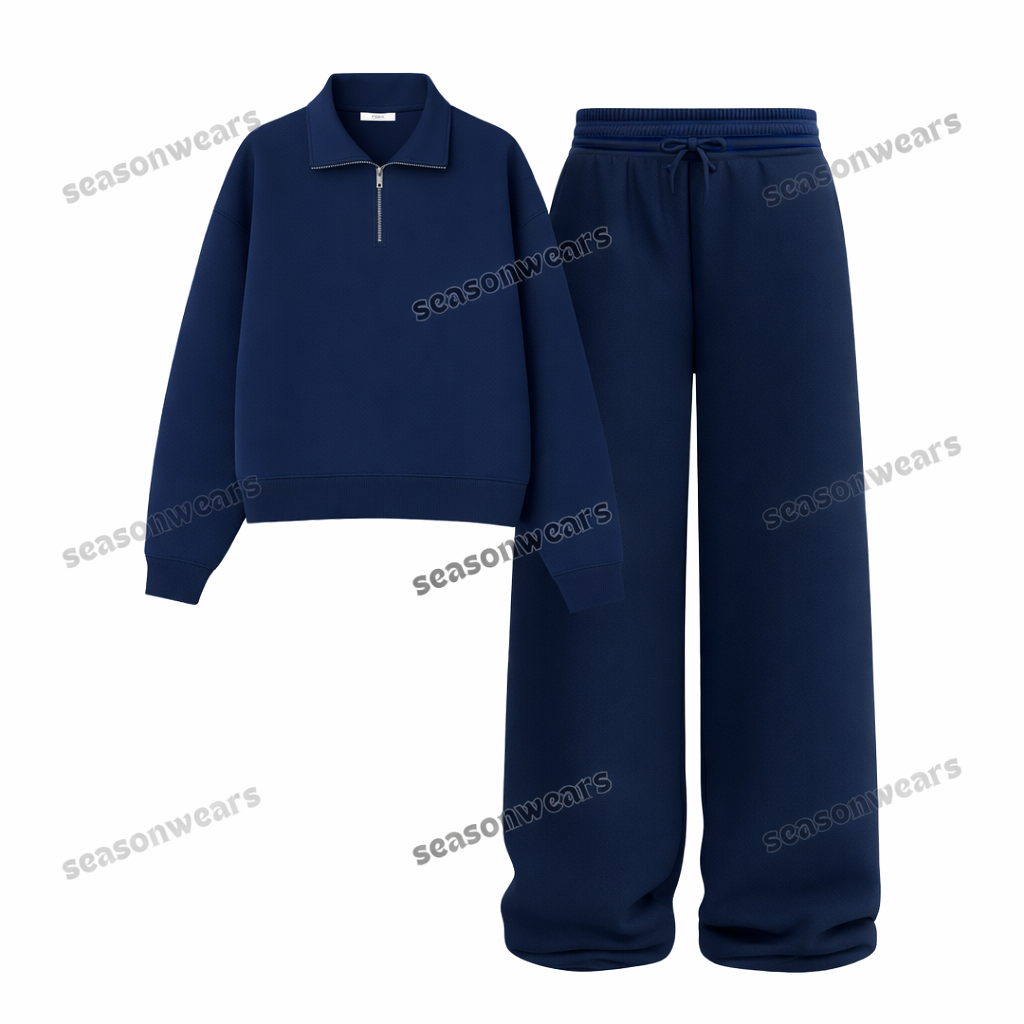 Straight Leg Trouser With Oversized Mockneck