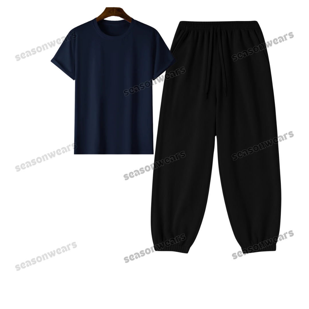 Regular Tee With Black Sweatpant