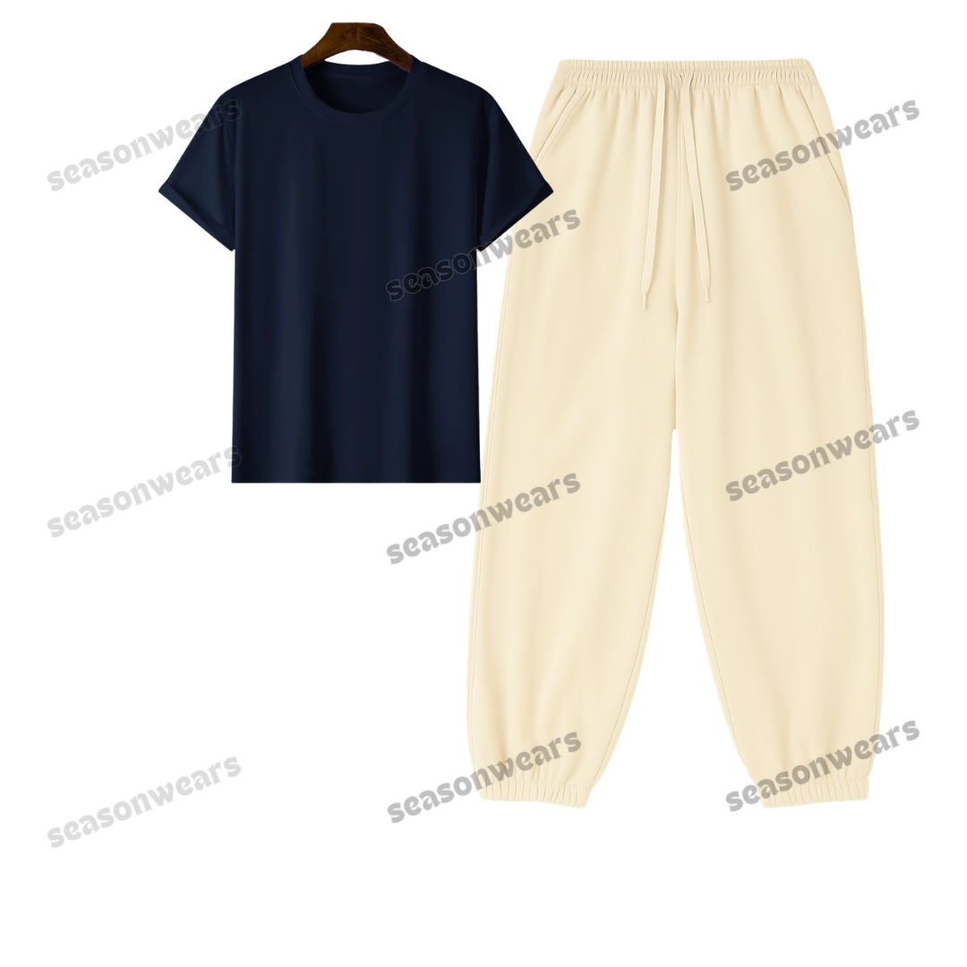 Regular Tee With Cream Sweatpant