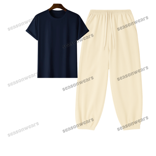 Regular Tee With Cream Sweatpant