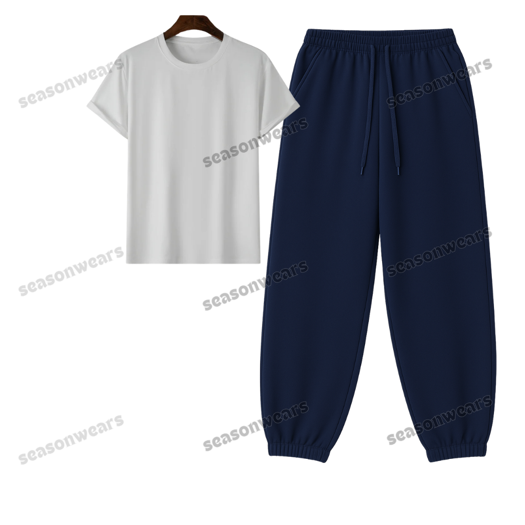 Regular Tee With Navyblue Sweatpant