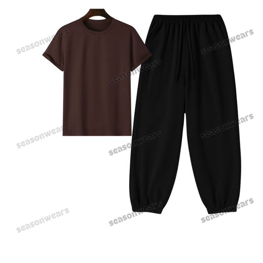 Regular Tee With Black Sweatpant