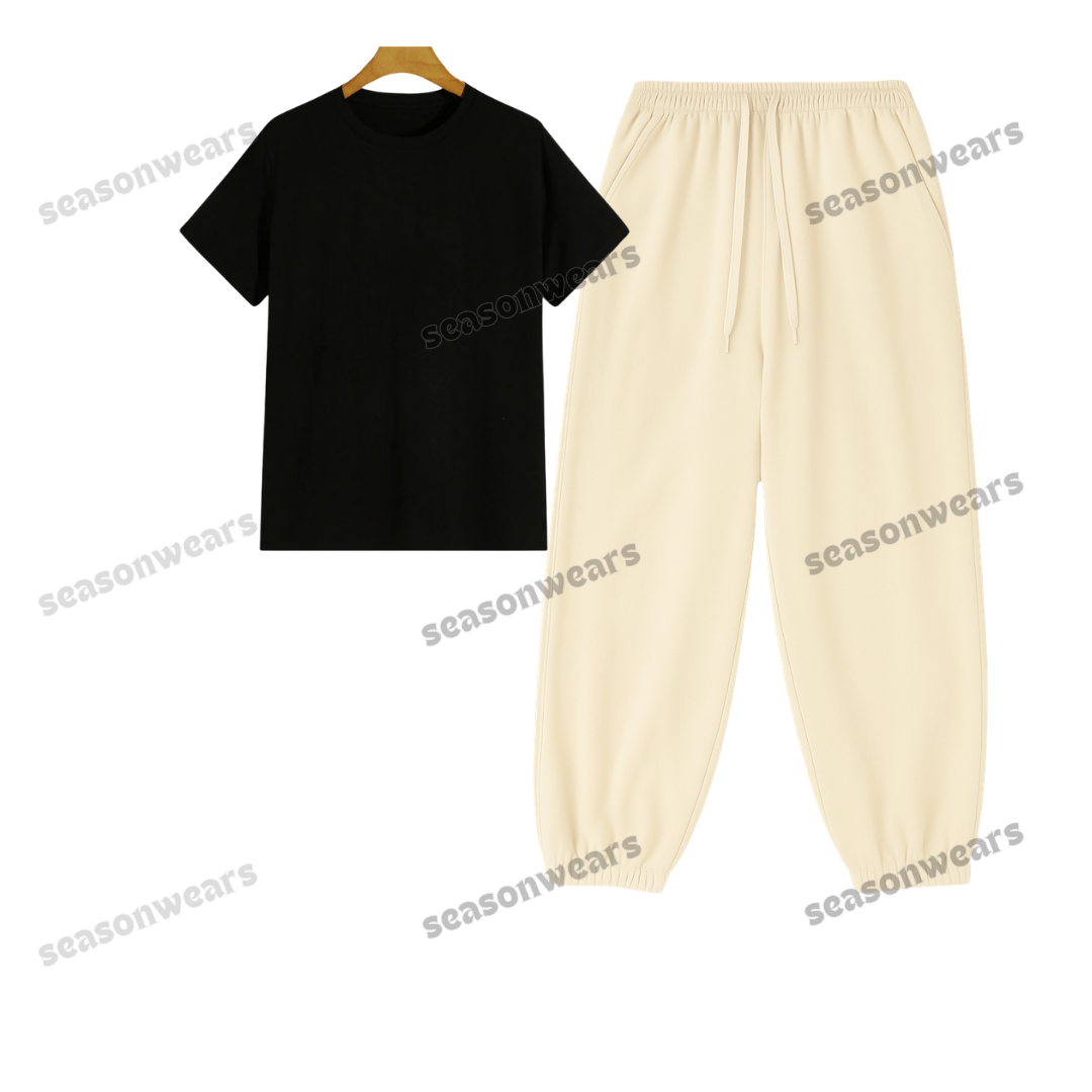 Regular Tee With Cream Sweatpant