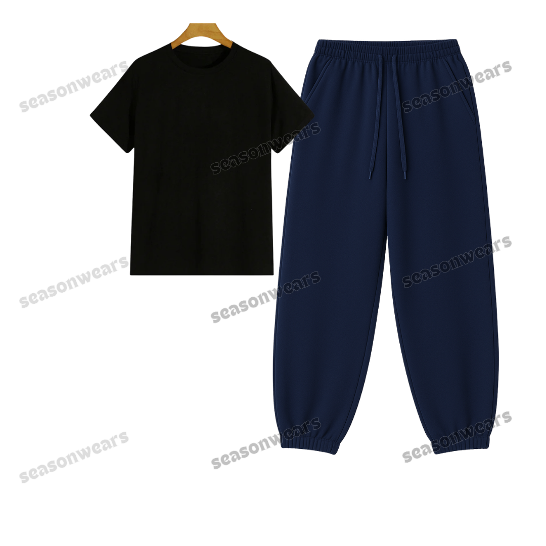 Regular Tee With Navyblue Sweatpant