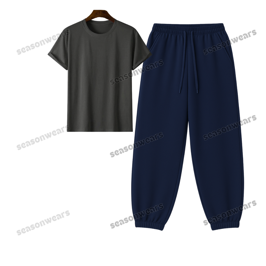 Regular Tee With Navyblue Sweatpant