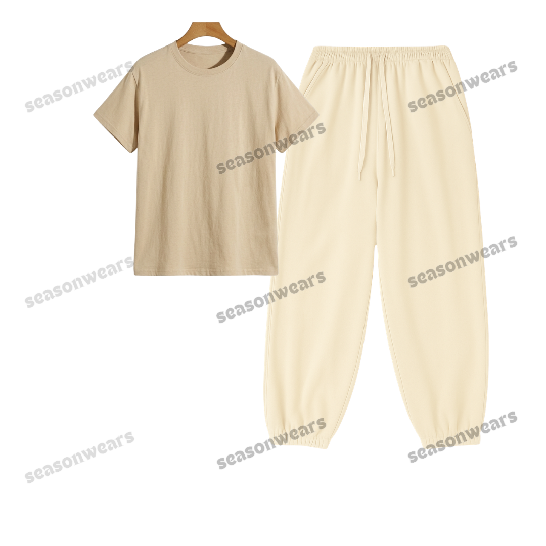 Regular Tee With Cream Sweatpant