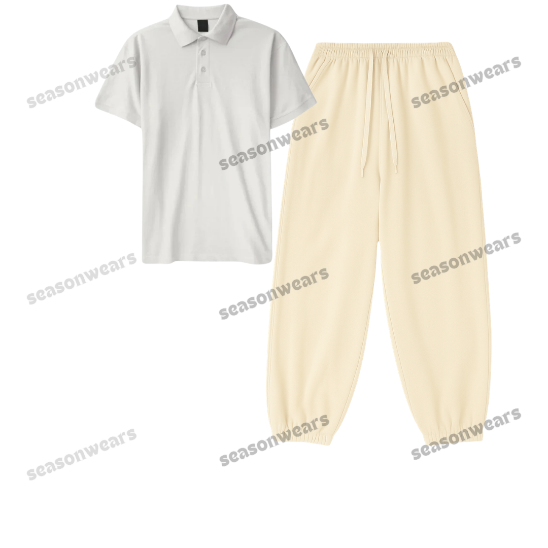 Polo With Cream Sweatpant