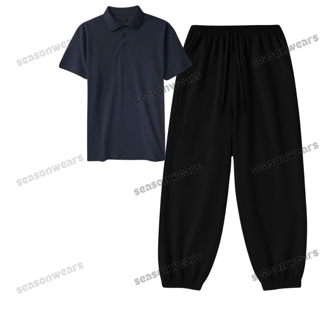 Polo With Black Sweatpant